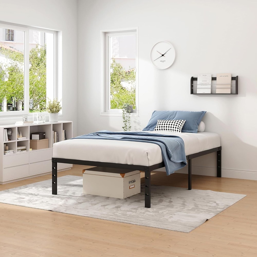 Metal Bed Frame,Twin Size Bed Frame with Storage Space,Heavy Duty Sturdy