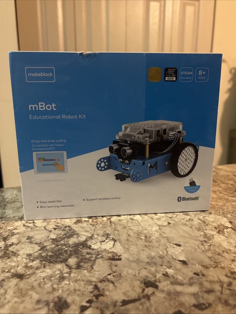 Makeblock mBot STEM Educational Robot Coding Kit Bluetooth Blue Ages 8+ SEALED