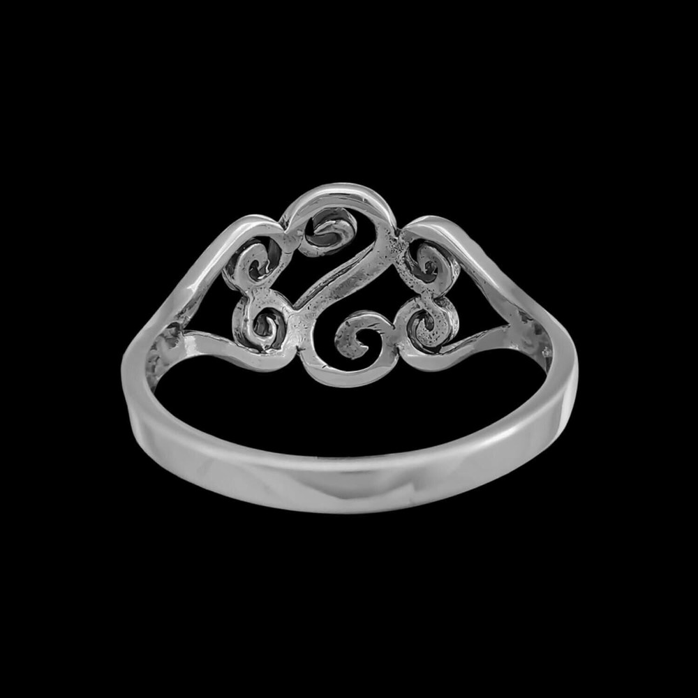 Diamond Cut Swirled Hearts Ring