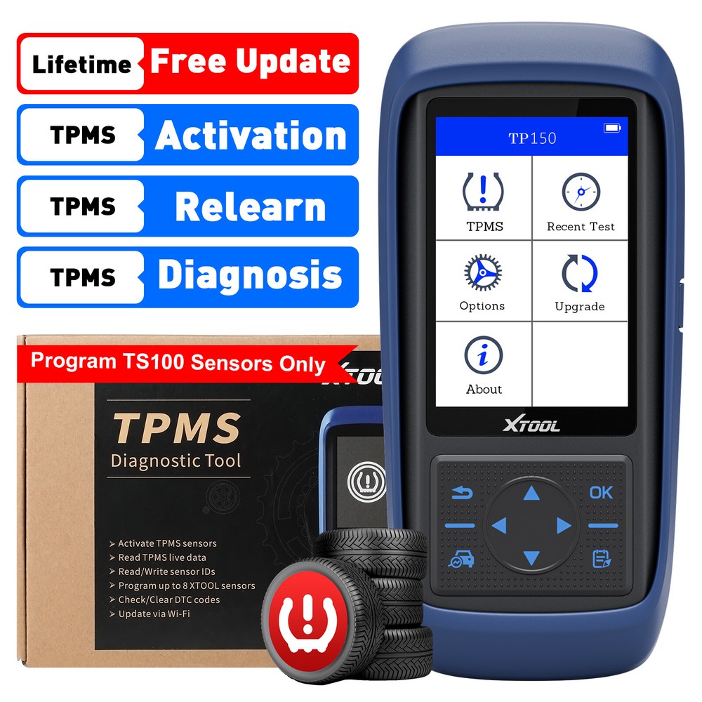 XTOOL TP150 TPMS Tire Sensor Relearn/Reset/Activate/TS100 Programming Tool