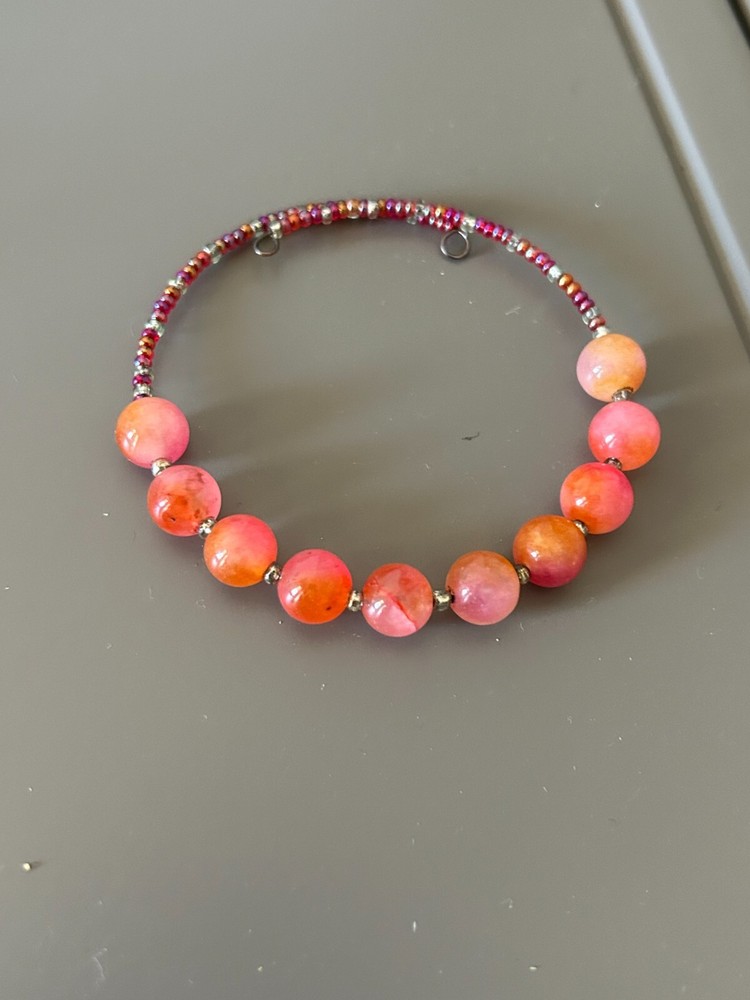 Seed Bead Wrap Bracelet 23012 - Natural stone