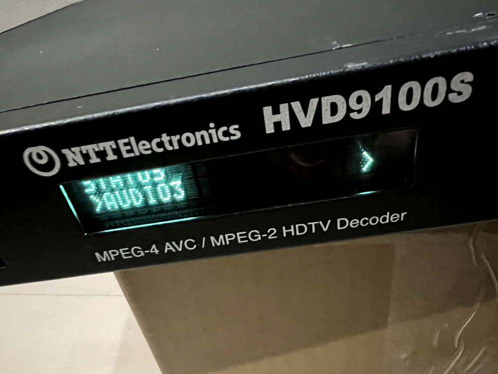 NTT Electronics HVD9100 HVD9100S MPEG-4 AVC/MPEG-2 HDTV HD Decoder BISS Included