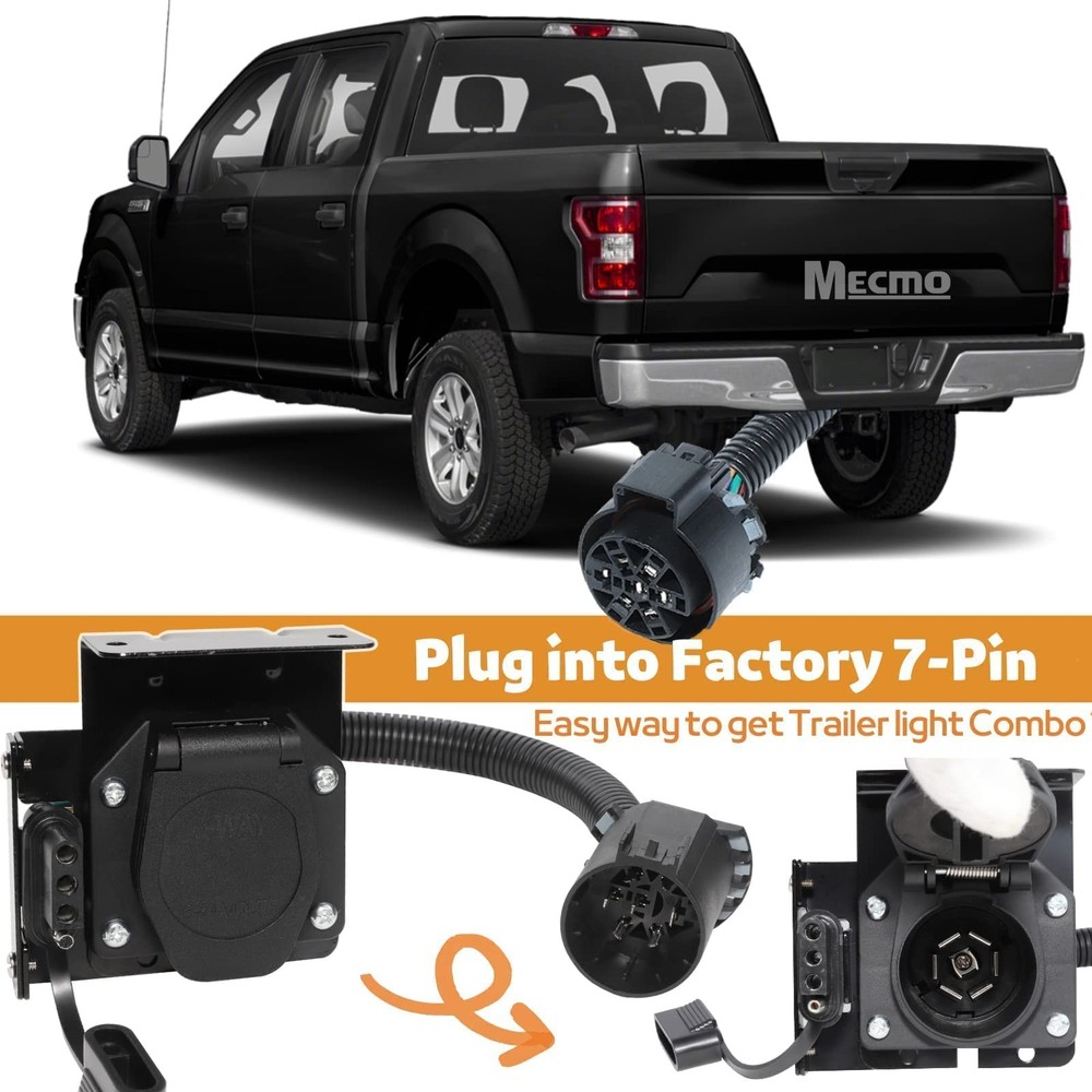 MECMO MultiTow 7Way Blade and 4Way Flat Trailer Wiring Adapter for Ford GM Ra...