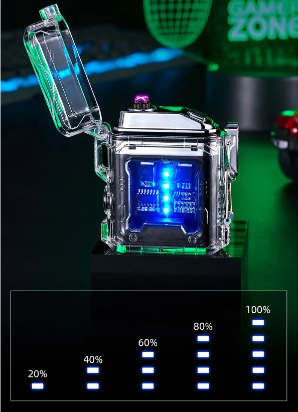 USB Rechargeable Lighter Dual Arc Plasma Windproof Lighter Waterproof COB Light
