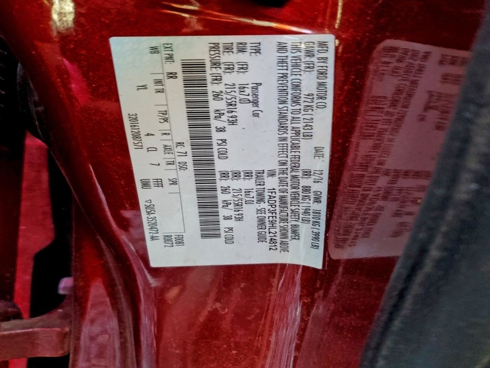 LEFT REAR DOOR WINDOW REGULATOR OEM 2018 FORD FOCUS