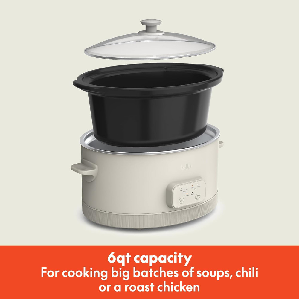 6.0 Qt Programmable Slow Cooker, Ceramic Nonstick Coating, Adjustable Temperatur