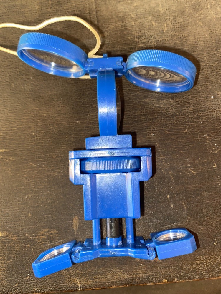 Optic Wonder binoculars magnifier compass Vtg Blue