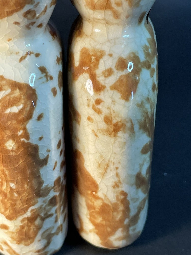 Mohawk Rock & Rye Stoneware Bottles, orig label On One -empty - Crazing