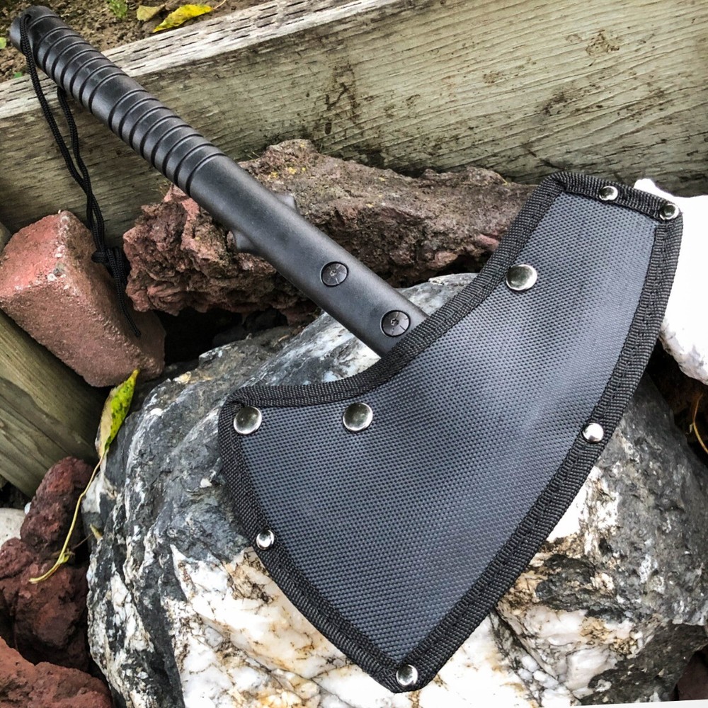 Tactical Tomahawk Stainless Fixed Ax Head Blade Hatchet Camping Black Handle Axe