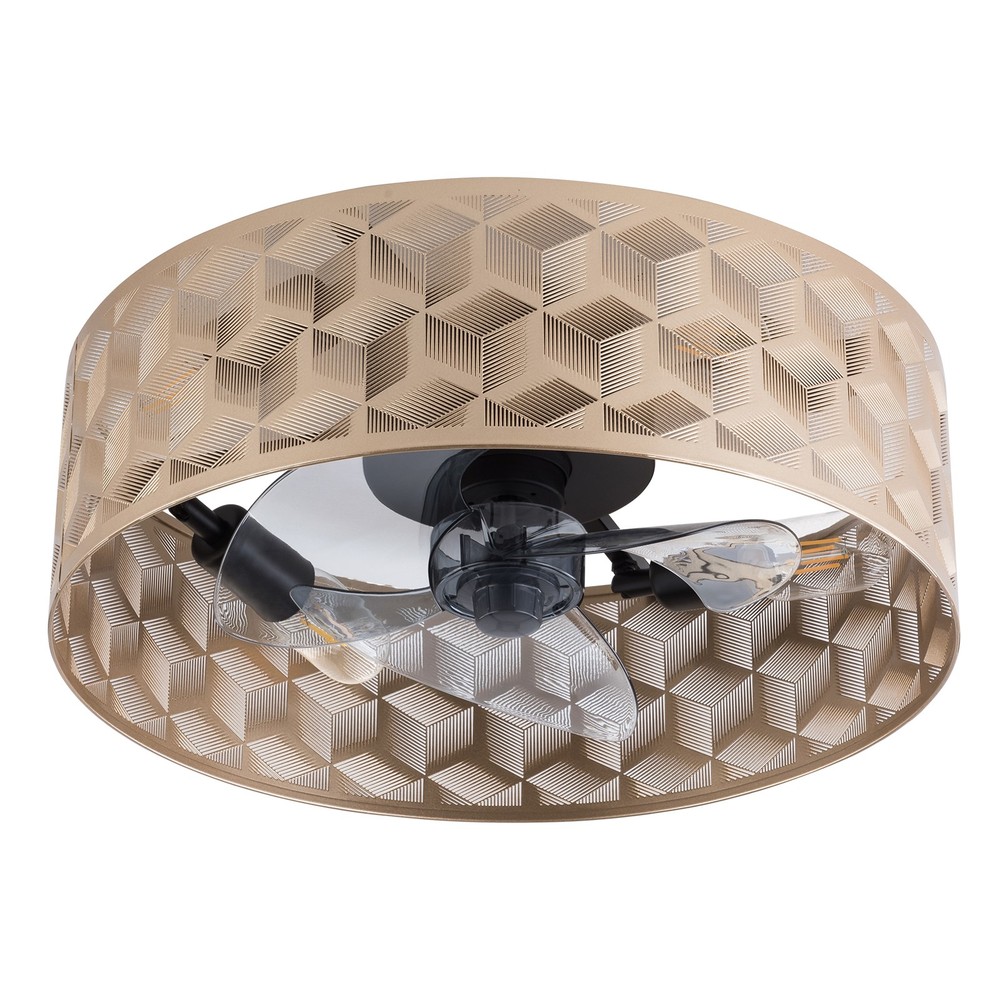 Modern Round Low Profile Ceiling Fan Light with Remote Control – 18" Indoor