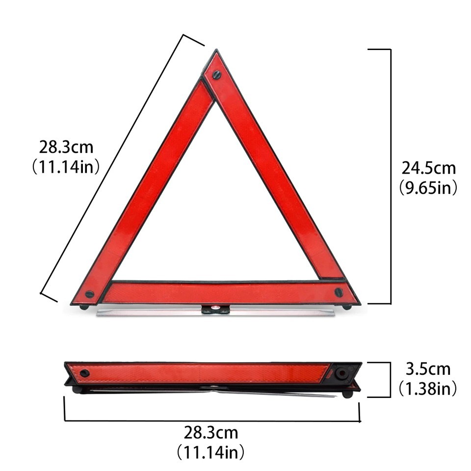 Safety Sign Triangle for Car Breakdown Reflective Auto Road Emergency Warning