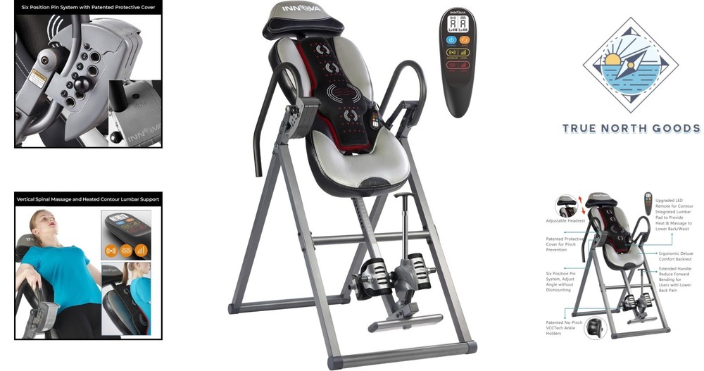 Ergonomic Inversion Table with Multi-Mode Heat & Massage - 300 lbs Capacity