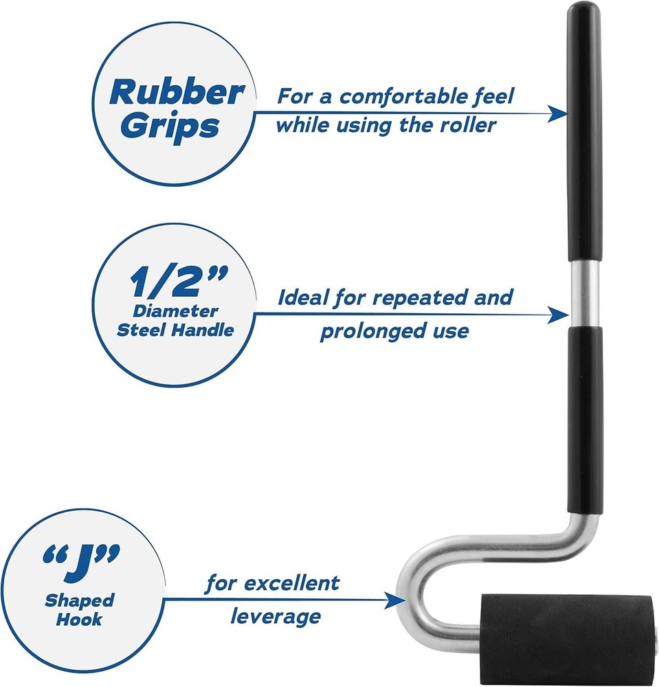 Fulton Long Handle J Roller with Thick Rubber Roller 1-1/2” in Diameter by 2-7/8