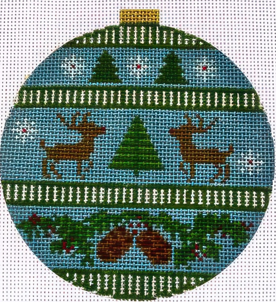 Needlepoint Handpainted Tina Griffin Reindeer 4"