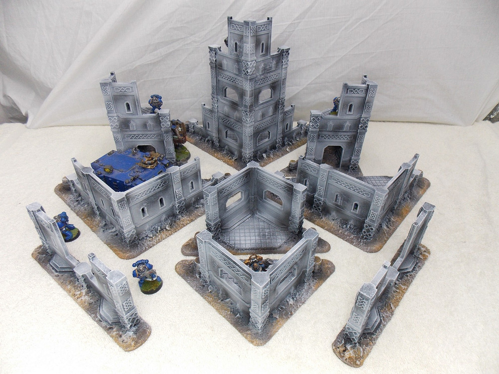 WARGAMING TERRAIN PAINTED, MEGA BUNDLE SET OF 9 PIECES