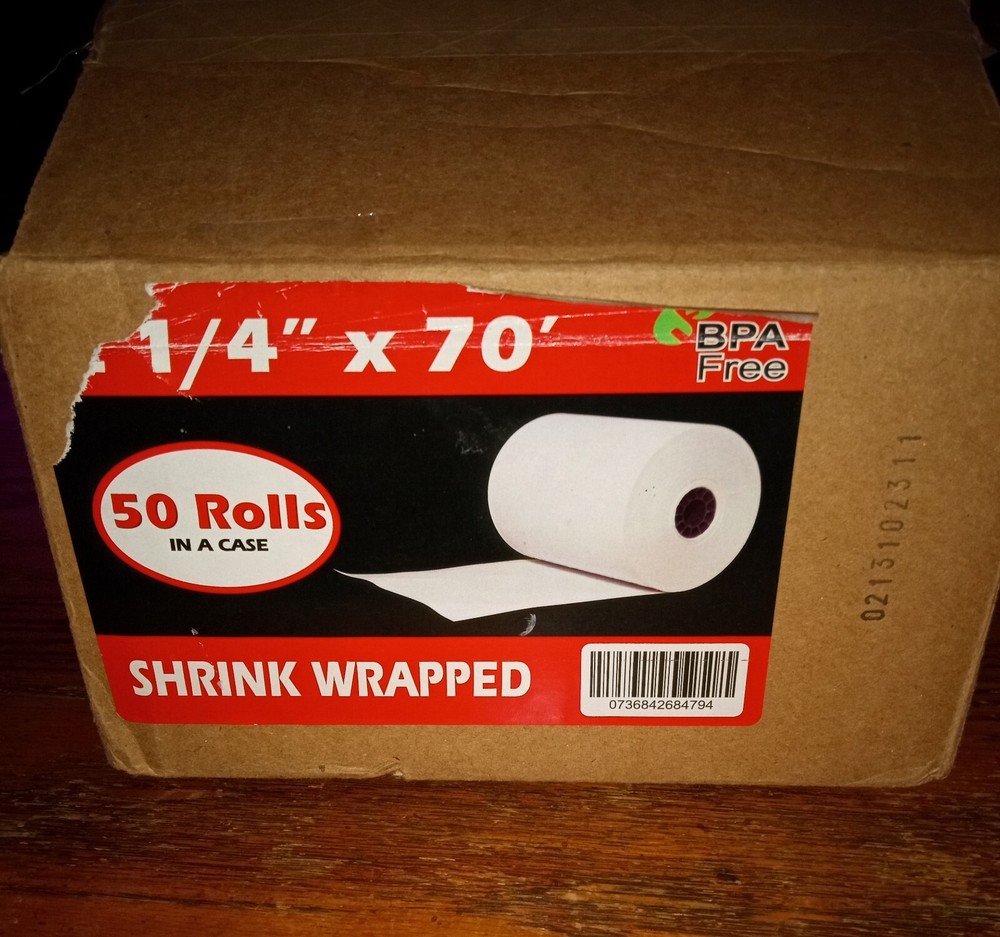 50 Rolls 2-1/4" x 70' Thermal Paper Rolls