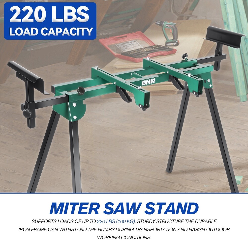 Miter Saw Stand Quick Attach Compact & Folding Quick Release Mounting Brackets