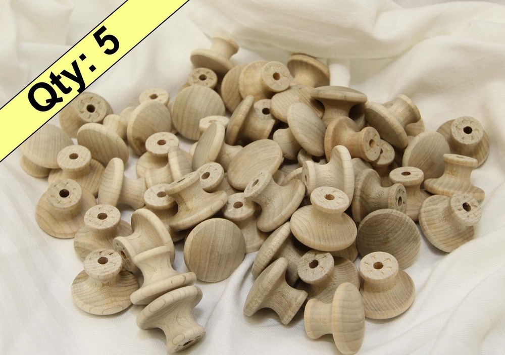 1-1/2 Birch Wood Drawer Knob / Pull / Handle -Qty: 5, 10, 25, 50, 100 knobs