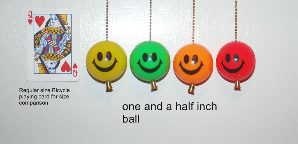Handcrafted Smiley Face Ball ceiling fan / light chain pull