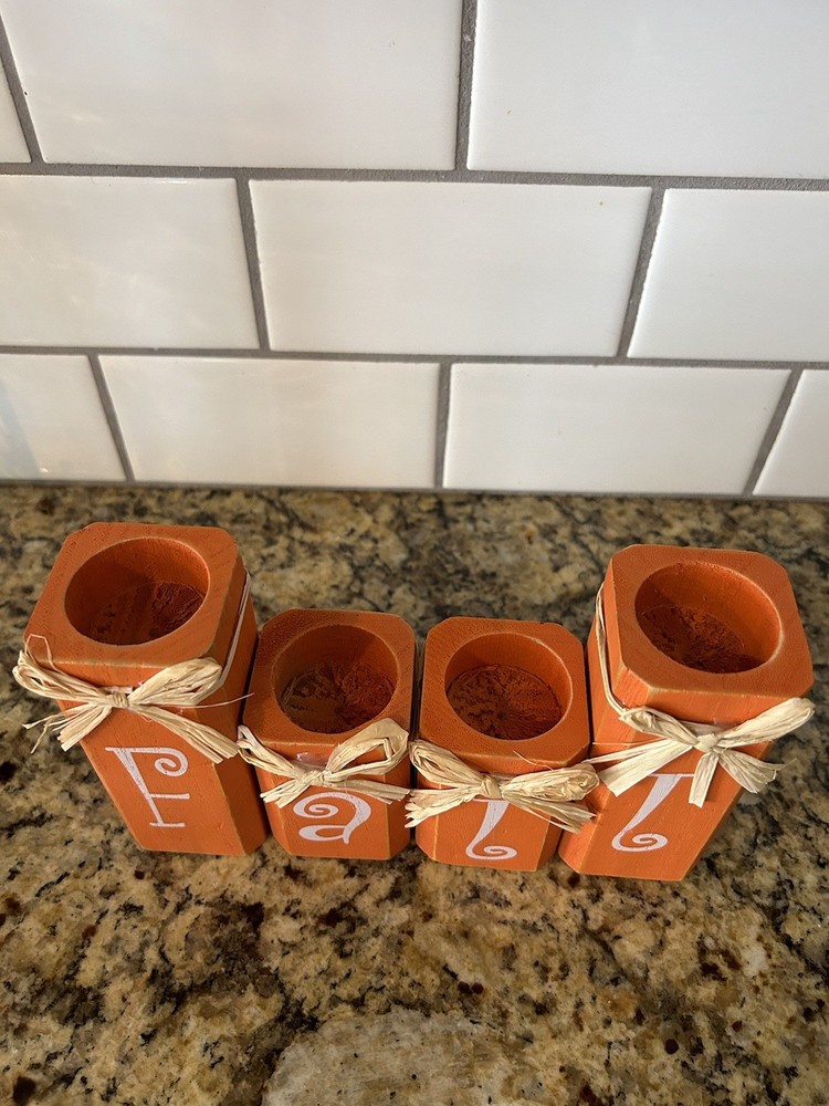 Fall letter blocks - Candle Holders- Fall Decor