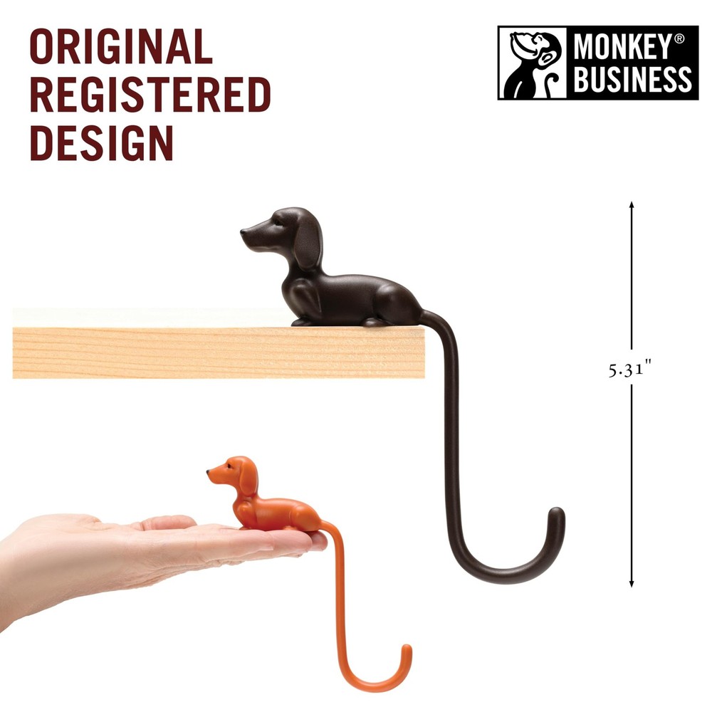 Monkey Business Rusty The Dog Tail Hook for Computer Screen, Desk Headphone H...