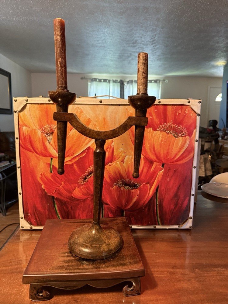1930s Art Deco Two Arm Candelabrum