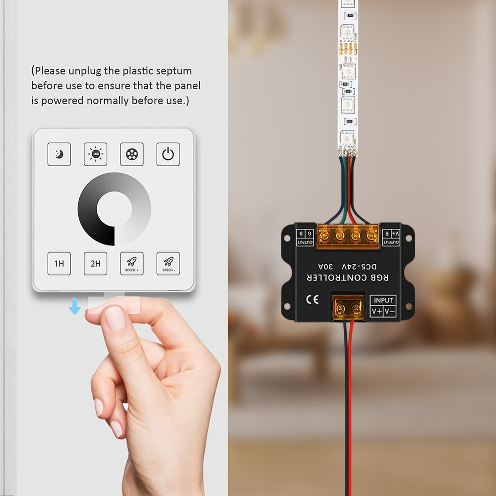 LED Strip RF Touch Panel 30A Controller for Flexible Installation DC5-24V
