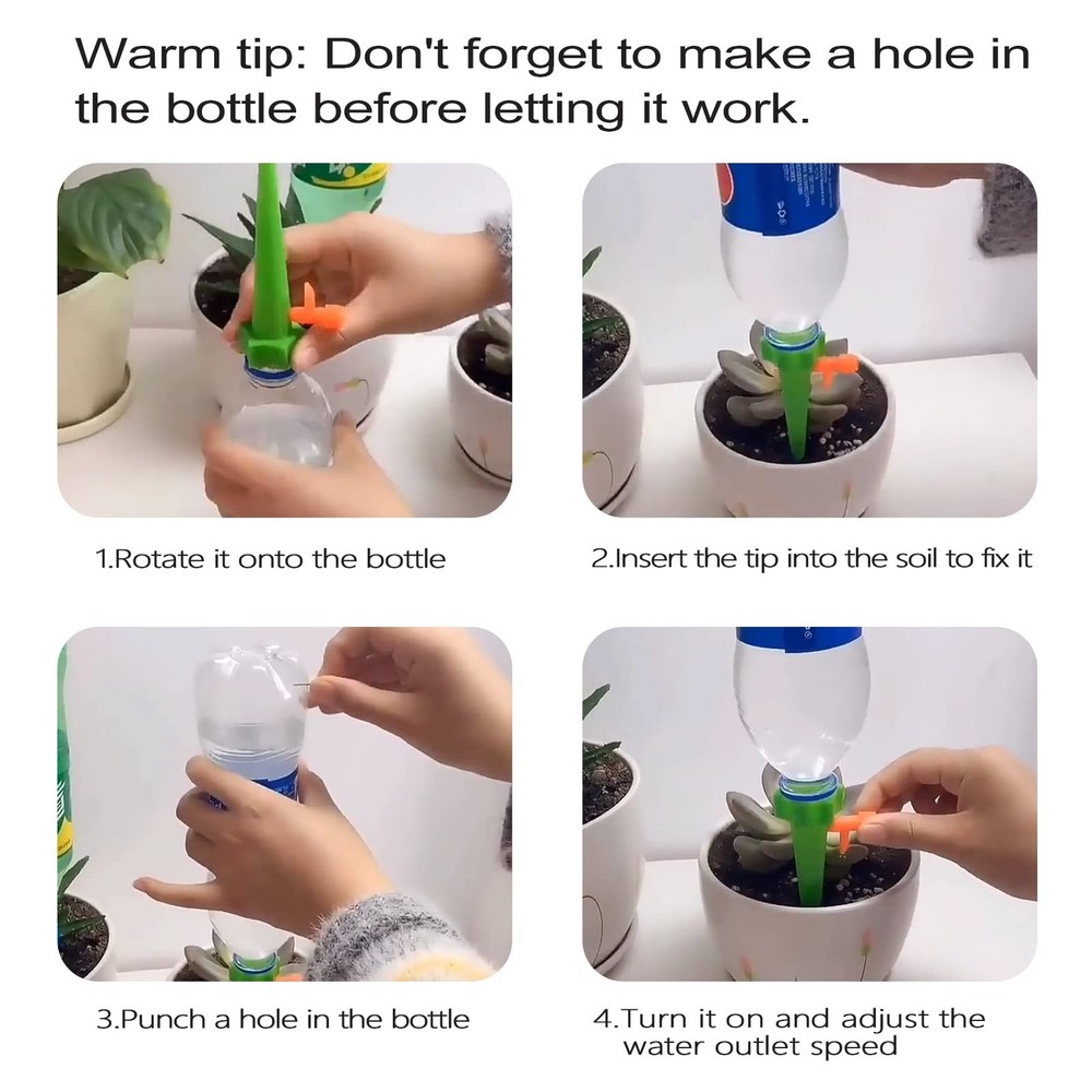 16PCS Plant Self Watering Insert Spikes Device, Automatic Water Control Syste...