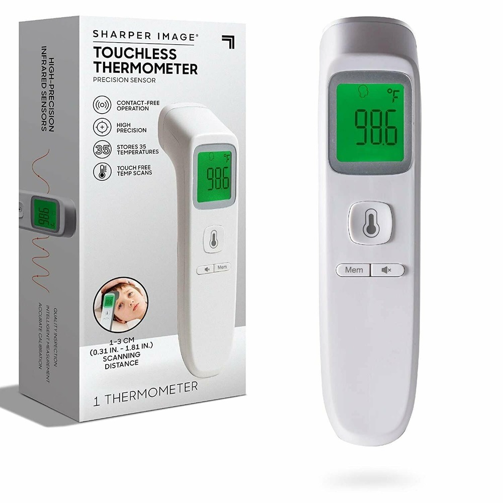 SHARPER IMAGE Digital Touchless Smart Forehead Thermometer, High-Precision...
