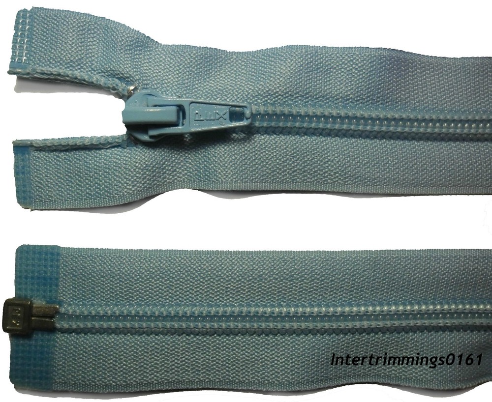 PEX ZIP, SKY BLUE , 23.5"/60CM, NYLON TEETH ,OPEN END, NUMB 5