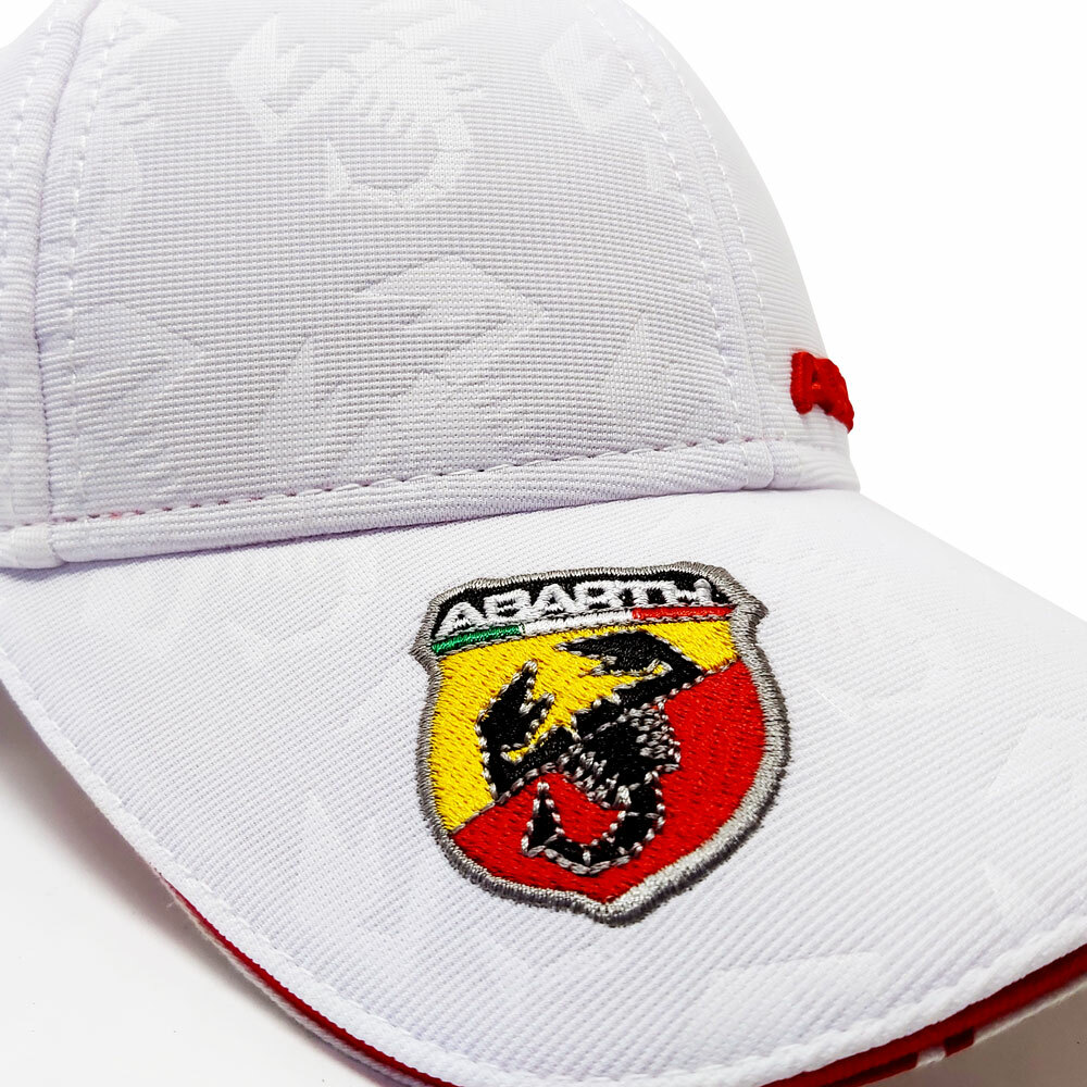 Abarth White Summer Curved Visor Hat