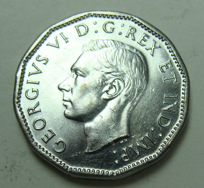 1945 CANADA 5 CENTS NICE BU COIN WITH FULL LUSTER
