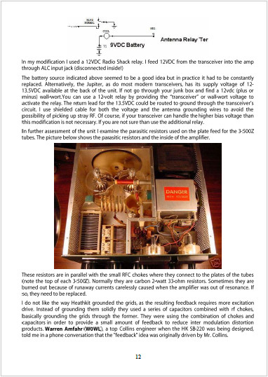 Heathkit SB-220 Amplifier Upgrades Manual
