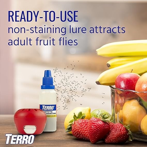 Terro Fruit Fly Trap 4 Traps + 180 Days Lure Supply