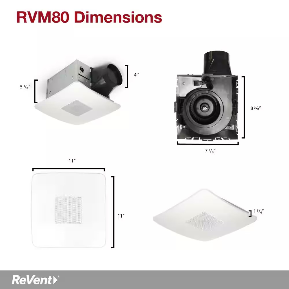 80 CFM Ceiling Easy Roomside Installation Bathroom Exhaust Fan with Bluetooth Sp