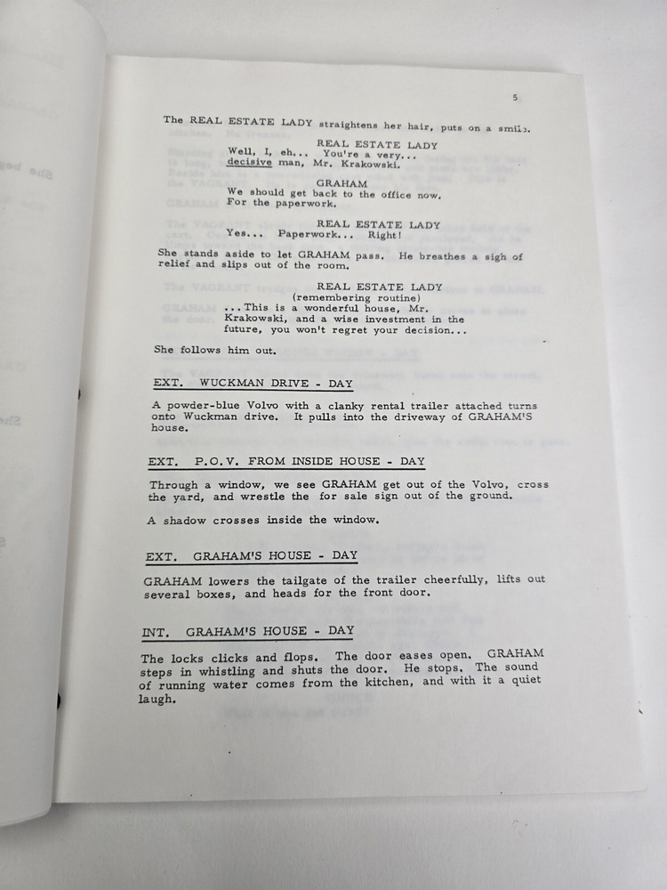 THE VAGRANT / Richard Jefferies Screenplay, Writer's Guild Script Draft