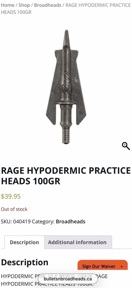 Rage Hypodermic Practice Heads- 3 pack 100g