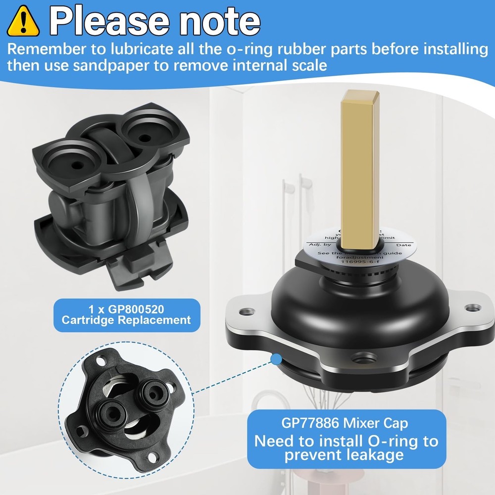 GP77886 Mixer Cap and GP800820 Pressure Balancing Unit Assembly, Compatible w...