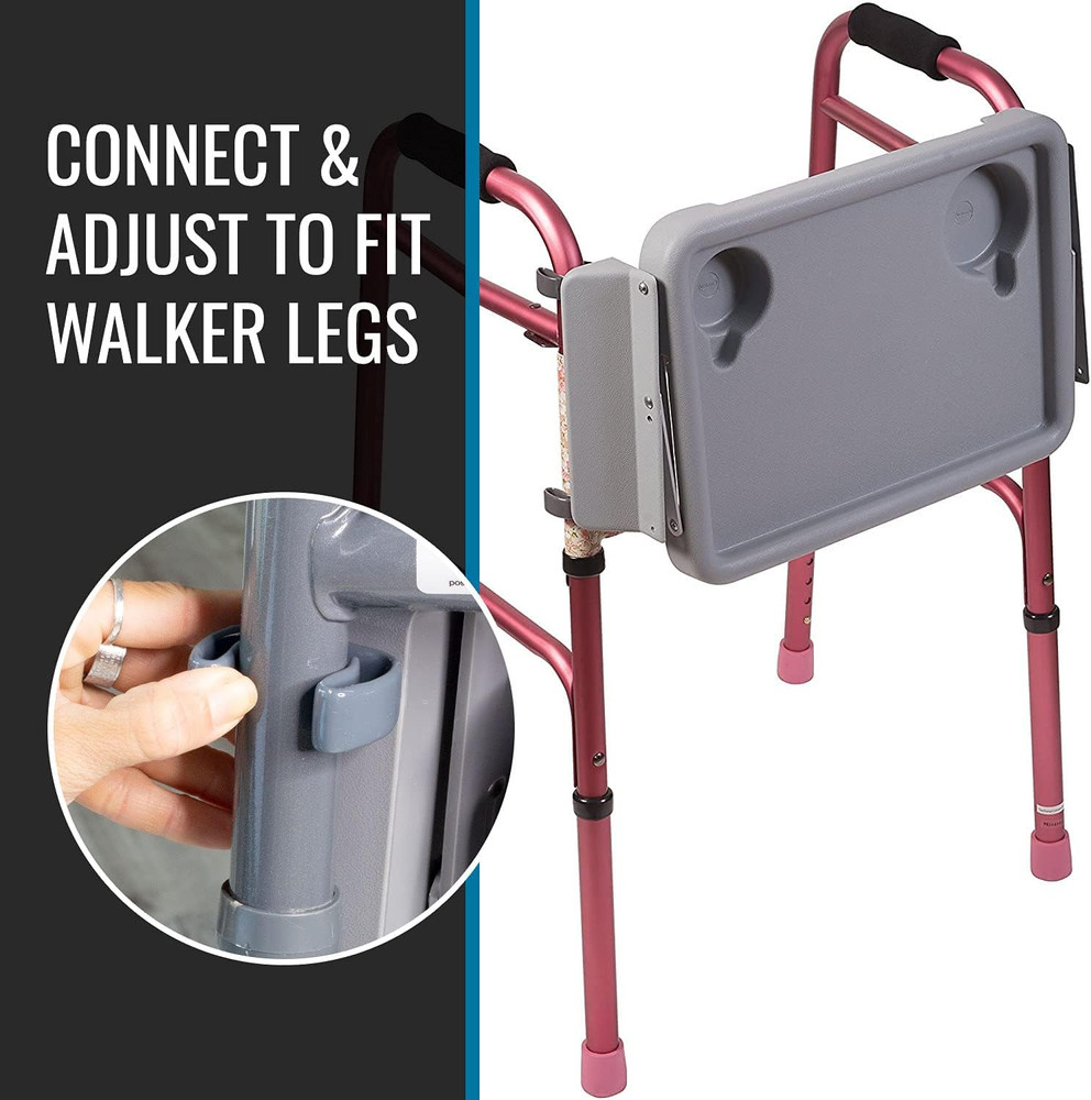 Walker Tray, Rollator Tray, Mobility and Walker Accessory Tray Table Fits Most S