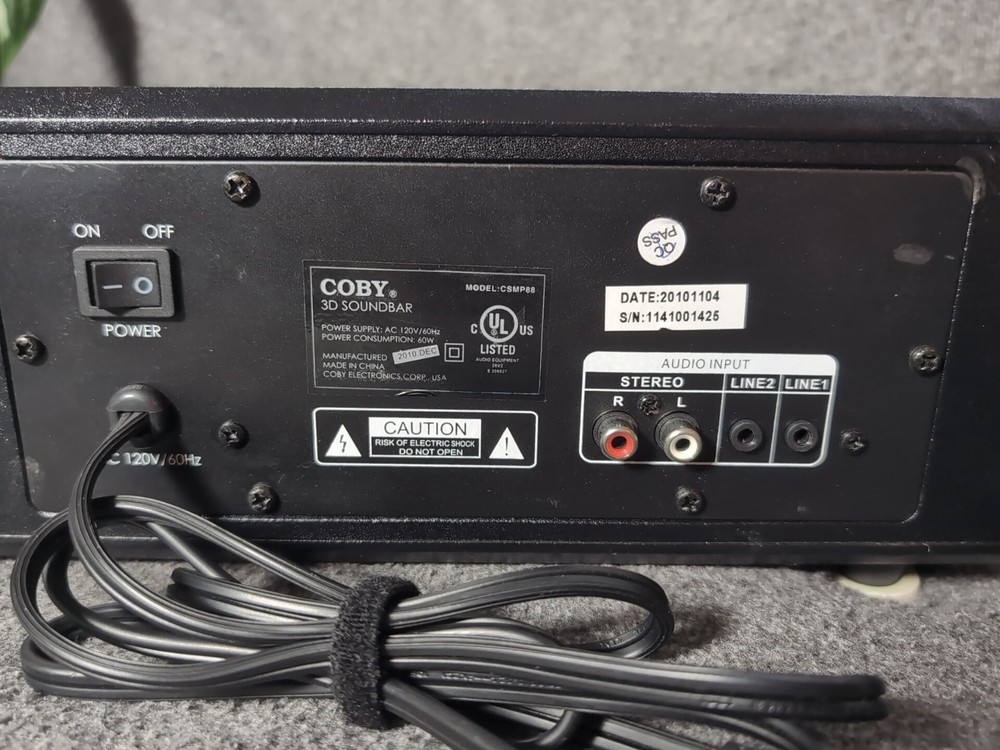 Coby CSMP88 3D Sound Bar - With Remote - Tested