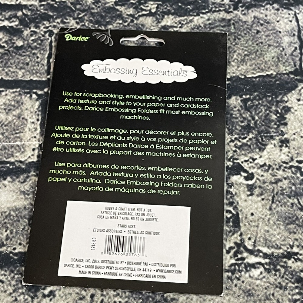 Darice STARS ASSORTED Embossing Folder 4.25 X 5.75 Inches