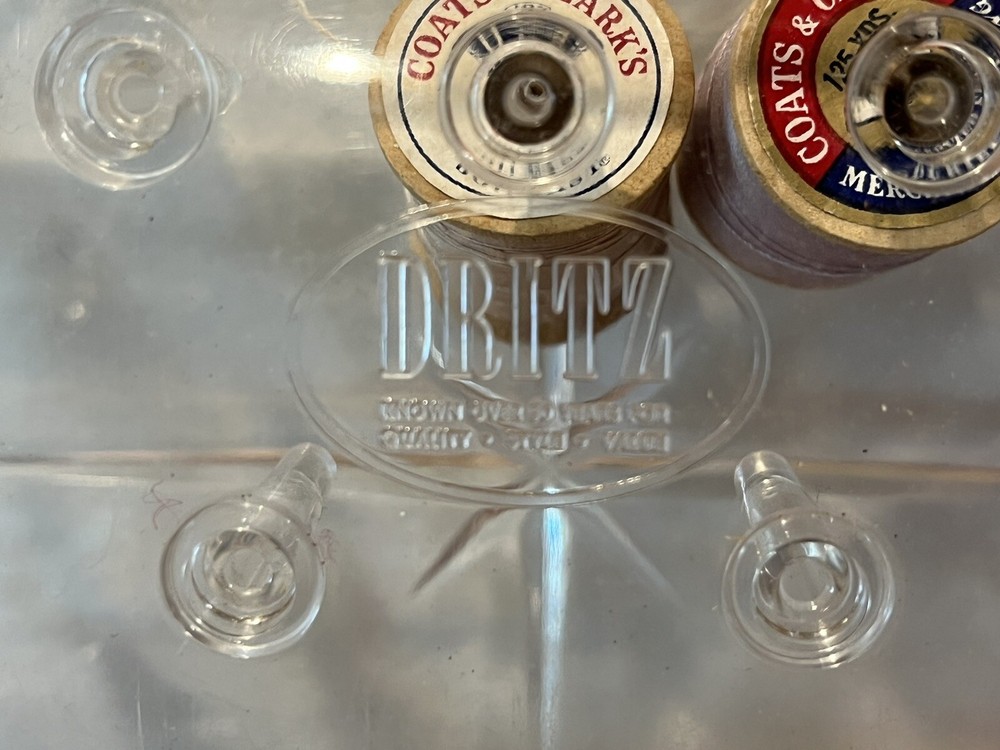 MCM Dritz Spool Box No 786 Starburst Acrylic Clear Sewing Box