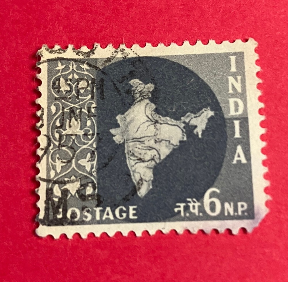INDIA 6 n.p. POSTAGE STAMP used