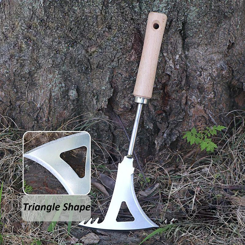 Weed Puller Tool, Manual Stainless Steel Weeding Tool, Triangle Shape for Law...