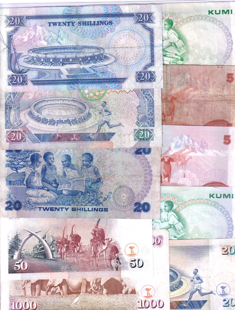 Kenya 1980s-1990s 10 Note Set VF-UNC