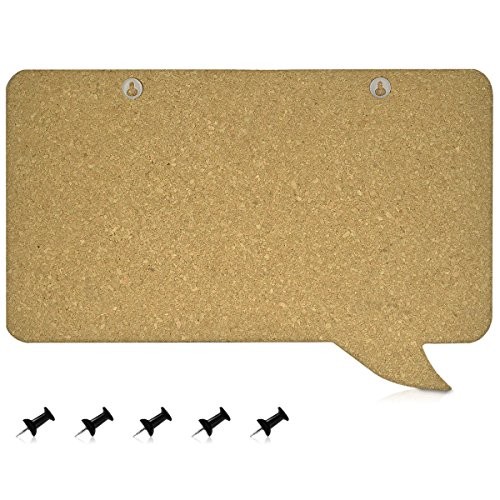 Cork Board Bulletin Board - Rectangular Speech Bubble Design 11 x 17 in,