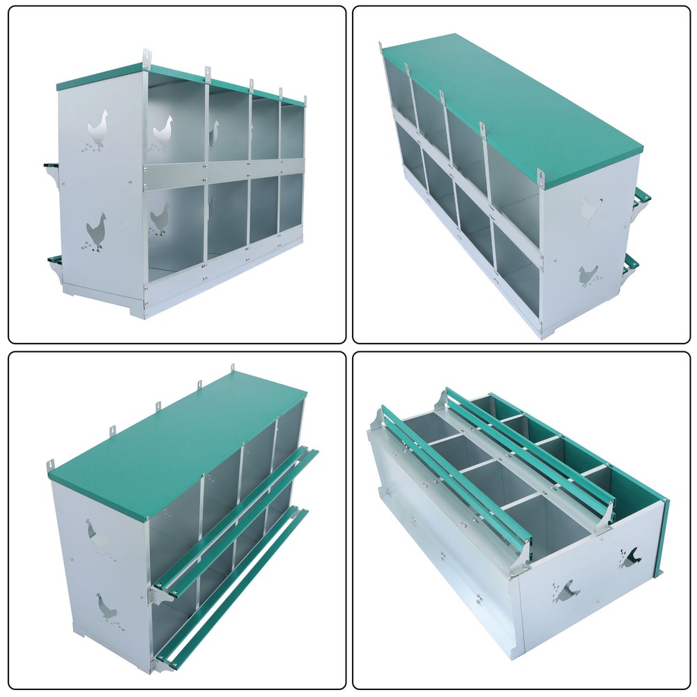 Chicken Nesting Boxes 8 Hole Nesting Box for Laying Eggs Heavy Duty Metal