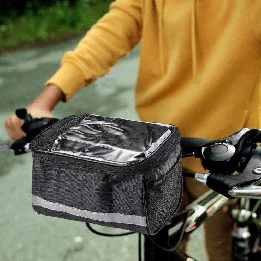 Bike Handlebar Basket Multi-Purpose Detachable Bicycle Front Frame Storage Bag