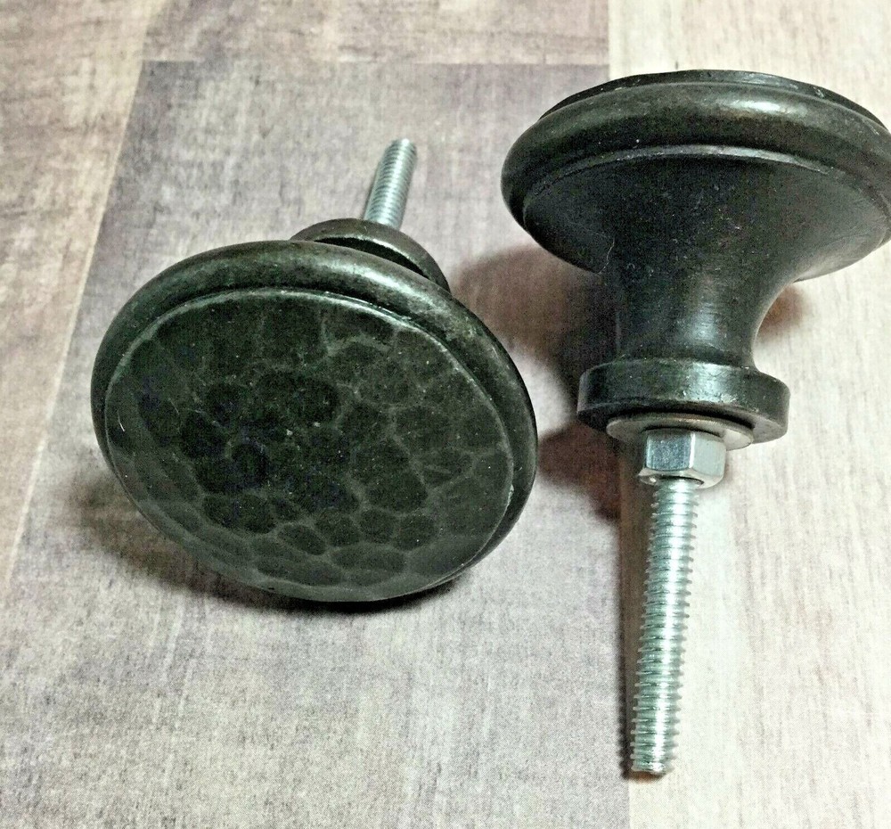 BRONZE KNOB -(2)- Hammer Top Cabinet Drawer Knob Pull
