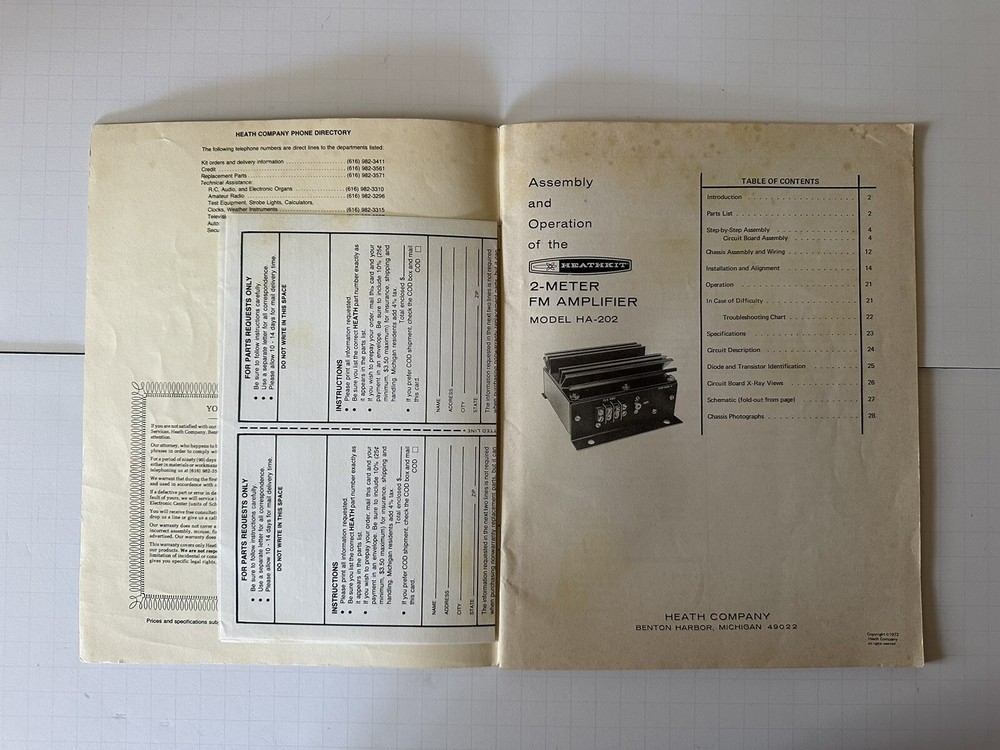 Manual 2 Meter FM Amplifier Model HA-202